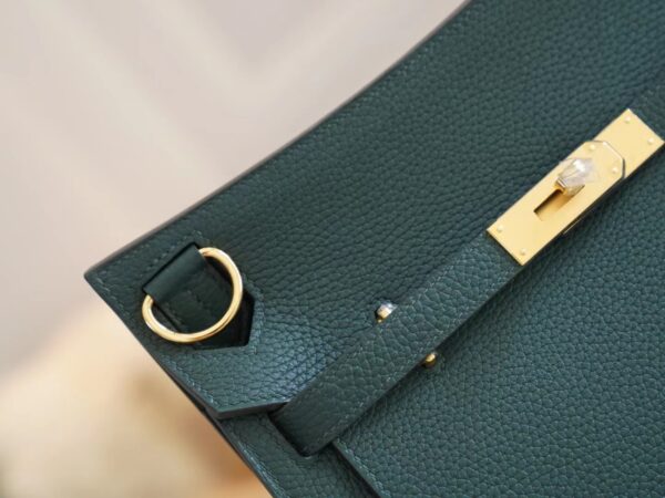 8df55b2a5785cd5 Handstitch God Factory Bags Hermes 6O Vert Cypress Clemence Leather Jypsiere Bag 28CM