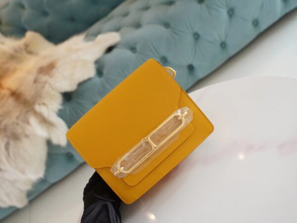 8e094939e593f09-1 God Factory Bags Hermes 9D Amber Roulis Mini 18cm Evercolor Gold Hardware