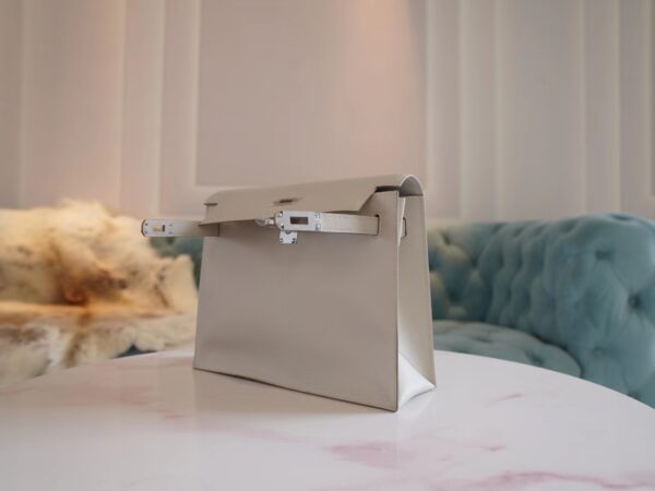 8e21a1c9c376fcf God Factory Bags Factory Hermes CK80 Gris Pearl Kelly Danse 22CM Evercolor Leather Silver Hardware