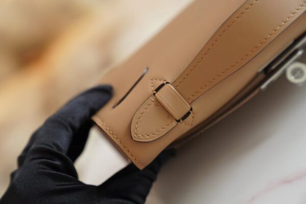 8e31bc62c5ebd1b Full Handmade Hermes Kelly Pochette 22cm 0M Chai Swift Leather Silver Hardware