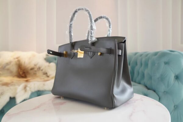 8e76086c78a2b5f Full Handmade Hermes Birkin Bag30CM 88 Gris Graphite Jonathan Leather Gold Hardware