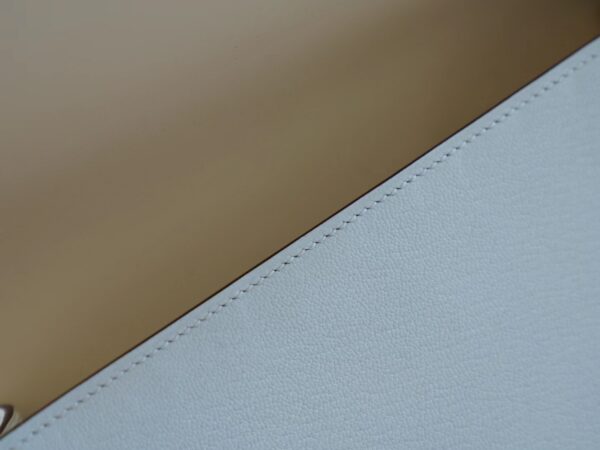 8e8183814289ca0 Hong Kong Hermes Geta 20CM Chevre Mysore T0 Blue Brume/ 10 Craie Inner Silver Hardware