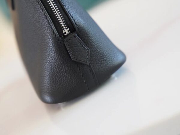 8eb8fb4c3bb12a1 Hand Stitch Hermes Mini Bolide18CM CK89 Black Evercolor Leather Silver Hardware