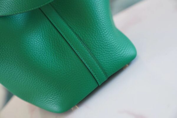 8ff869234ba666d Full Handmade Hermes Picotin Bag18CM U4 Vert Vertigo Clemence Leather Gold Hardware