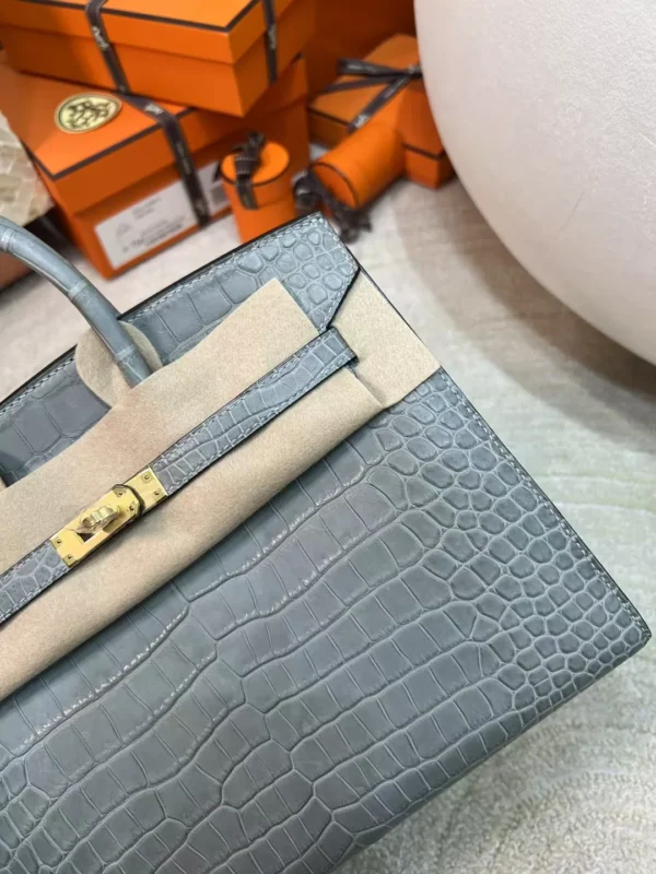 9019dc628759566-jpg Hermes Birkin Sellier 25CM Matte Alligator 0W Gris Neve Gold Hardware