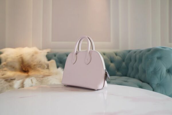 9052a8a9563021c Sale Hermes Mini Bolide 18CM 09 Mauve Pale/ Three Colors Evercolor Silver Hardware
