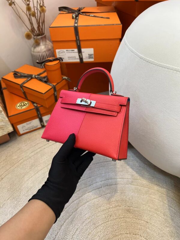90818c19e23a89c USA Los Angeles Hermes Three Colors Epsom Mini Kelly 19CM Silver Hardware