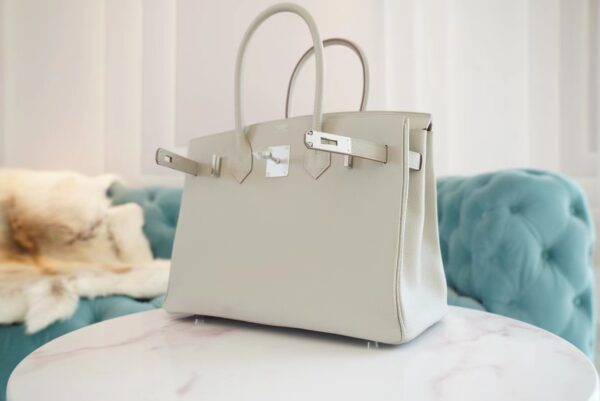 90d738c8573a66b God Factory Bags Hermes Birkin Bag30CM C80 Gris Pearl Togo Leather Silver Hardware