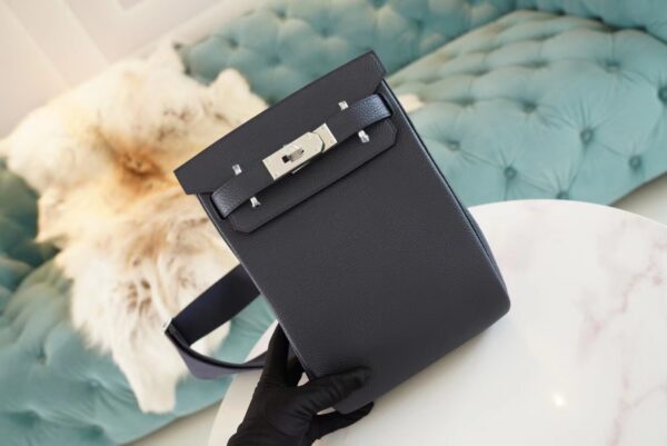 9165292cff98e52-1 Sale Hermes 2Z Blue Nuit Togo Leather Hac A Dos Backpack Silver Hardware