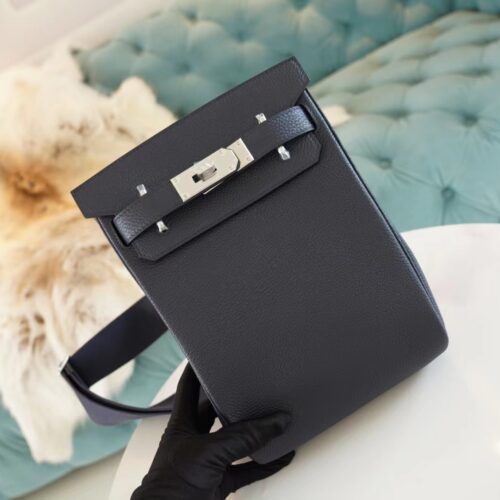Sale Hermes 2Z Blue Nuit Togo Leather Hac A Dos Backpack Silver Hardware