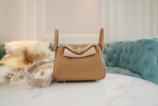 918093f09a55a7f God Factory Bags Factory Hermes Mini Lindy19CM 0M Chai & X9 Mauve Sylyestre Swift Leather