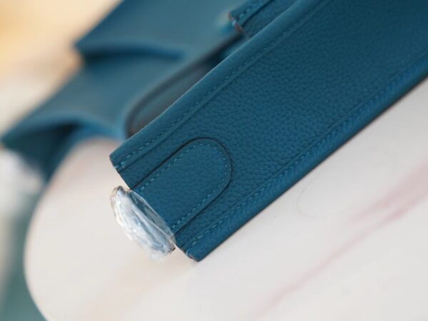 91a85ff935b3f18 Full Handmade Hermes 1P Blue Colvert TC Leather Evelyne 29CM Silver Hardware