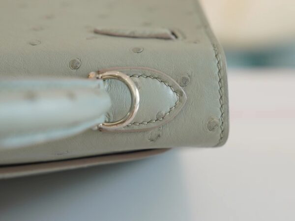 91ab485309ad1ab Hermes Shop Kelly 25CM KK Ostrich 8U Blue Glacier Silver Hardware