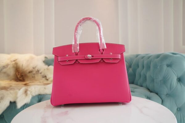 92c43e0d1b92592-1 God Factory Bags Factory Hermes Birkin30CM E5 Rose Tyrien Epsom Leather Silver Hardware