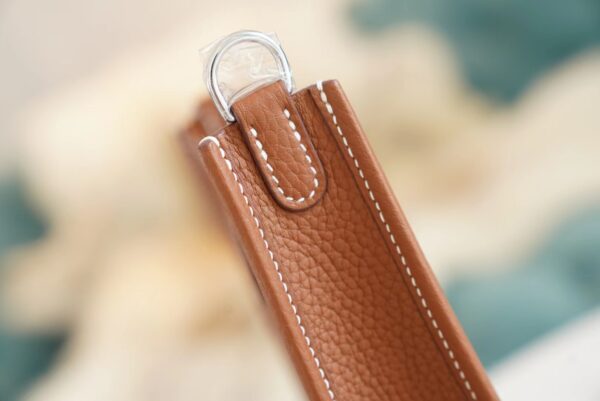 92e7a9bb9499d7c God Factory Bags Factory Hermes CK37 Gold Clemence Leather Mini Evelyne16CM Silver Hardware