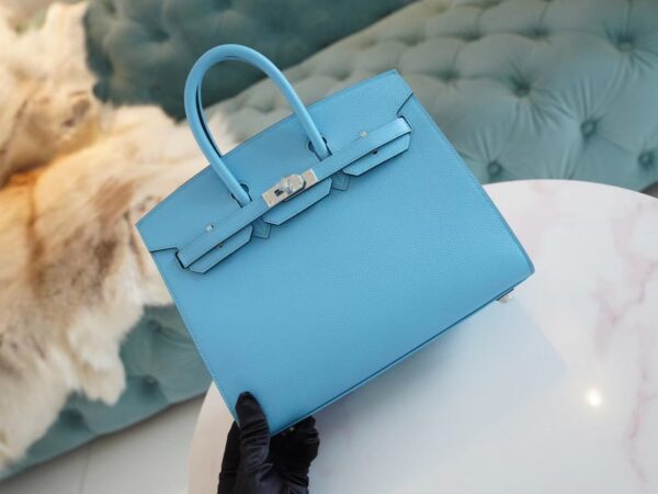 930cd0ffde43510 God Factory Bags Factory Hermes Birkin Sellier 25CM 7N Celeste Epsom Silver Hardware