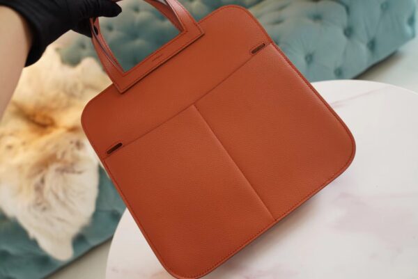 93294db82fdc5c3-1 Discount Hermes Halzan25CM 36 Brique Evercolor Leather Silver Hardware