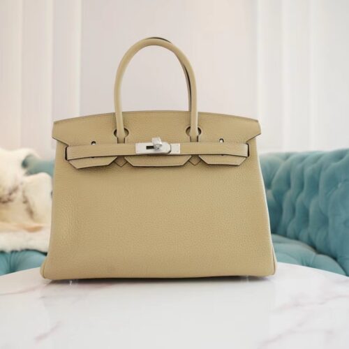 Full Handmade S2 Gris Trench Togo Leather Birkin30CM Silver Hardware