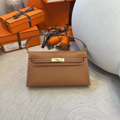 Hermes Kelly Elan Shoulder Bag 37 Gold Madame Leather Gold Hardware