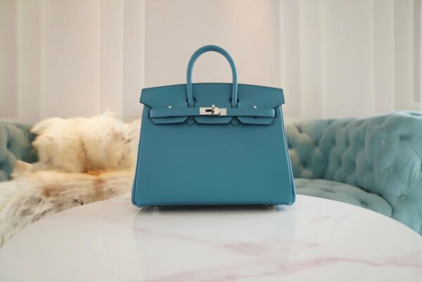 94c2f6556ef331c Fashion Hermes Birkin 25CM Epsom 7B Turquoise Silver Hardware