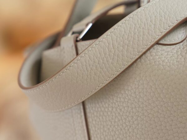 955c7f88a68d61a God Factory Bags Factory Hermes Clemence Picotin 18CM CK80 Gris Pearl Silver Hardware