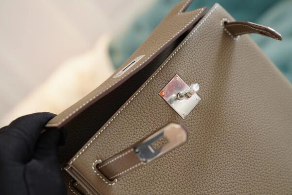 958bf17b00f56c1 God Factory Bags Factory Hermes Kelly Ado Backpack22cm C18 Gris Etoupe Clemence Leather