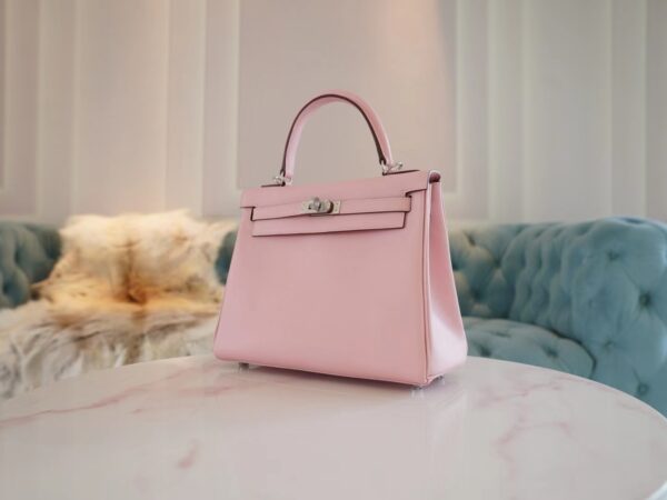 9596b8c721063d0 Qatar Doha Hermes Kelly 25CM Swift 3Q Rose Sakura Silver Hardware