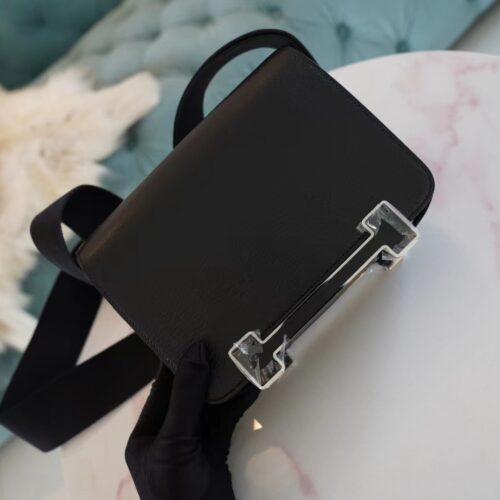 Hermes Bag Price Geta 20CM Chevre Mysore 89 Noir Silver Hardware