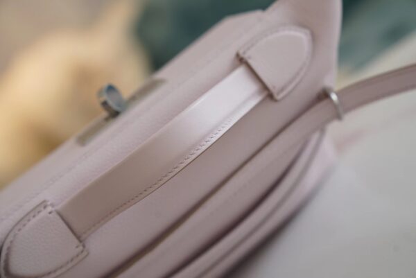 95f1bd6d76f992a Full Handmade Hermes 09 Mauve Pale / Nata Mini Kelly 24/24 Evercolor Leather Silver Hardware