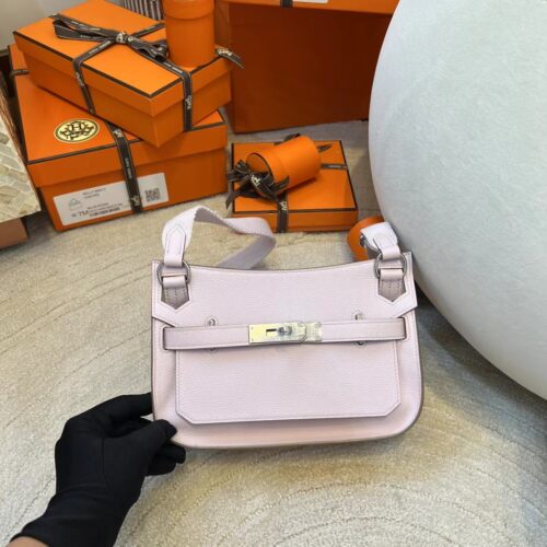 Handmade Hermes Jypsiere Mini 23CM 09 Mauve Pale Evercolor Silver Hardware