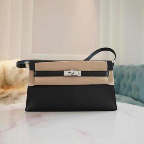 Canada Ottawa Hermes Kelly Elan Chevre Leather 89 Noir Silver Hardware