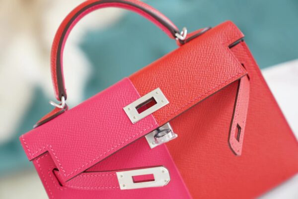 971667abc8ec409 God Factory Bags Hermes Mini Kelly II 19CM Three Colors Epsom Leather Silver Hardware