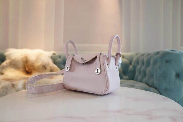 979bc5b1ef1de0e God Factory Bags Factory Hermes 09 Mauve Pale Mini Lindy 19CM Swift Leather Silver Hardware