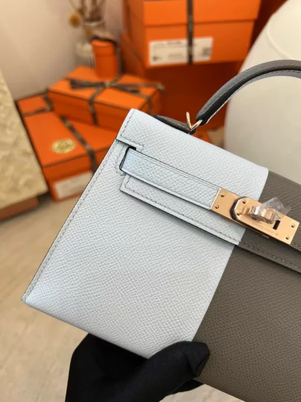 97b3a962ee6937f-jpg USA Washington Hermes Epsom Mini Kelly 19CM 0L Gris Meyer/ T0 Blue Brume Gold Hardware