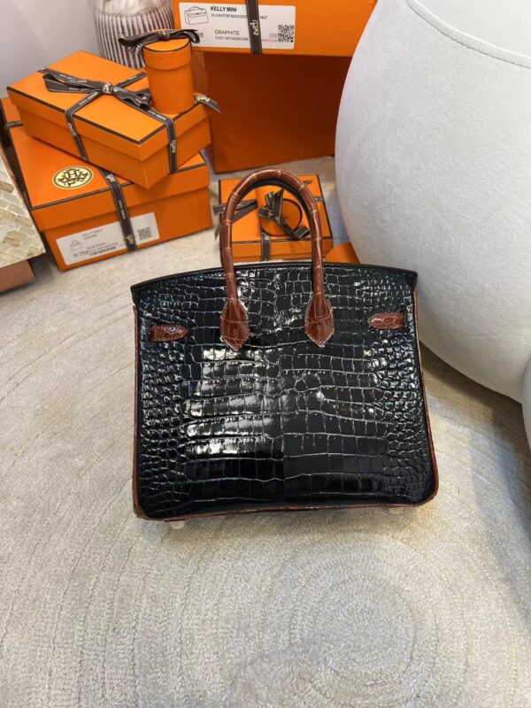 97c13707128bc5b Hermes Shop Noir/ Miel HCP Porosus Crocodile Birkin 25CM Gold Hardware