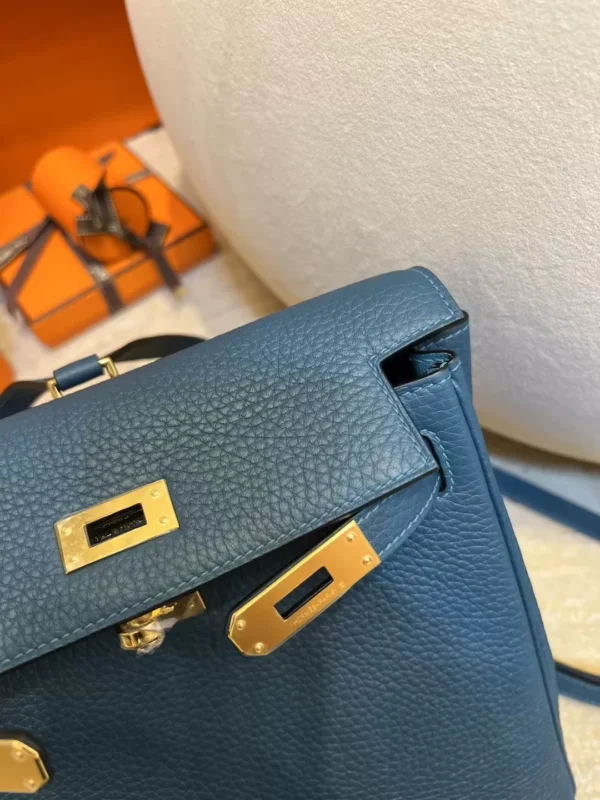 985a690809a384c-jpg Hermes 1P Blue Colvert Clemence Kelly Ado Backpack Gold Hardware
