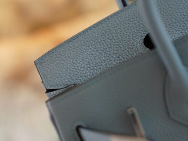 99d10c8dabeda5b New Hermes Birkin 25CM J7 Blue Lin / D0 Beige De Weimer Togo Silver Hardware