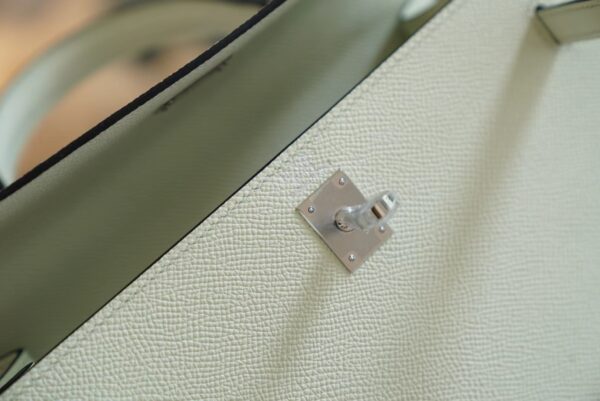 99db28b3441525c Full Handmade Hermes 0S Vert Fizz Kelly 25CM Epsom Leather Silver Hardware