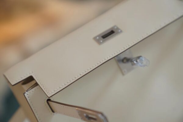 9a41157567f459f God Factory Bags Hermes Kelly Danse 22CM CK10 Craie Jonathan Leather Silver Hardware