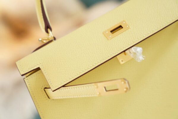 9a6892f8523dbda Hand Stitch Hermes Kelly Bag25CM 1Z Joune Poussin Epsom Leather Gold Hardware