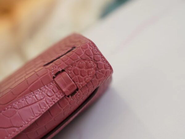 9a72fbb766e3eab New Hermes Kelly Pochette 22cm HCP Matte Alligator G5 Bois De Rose Silver Hardware