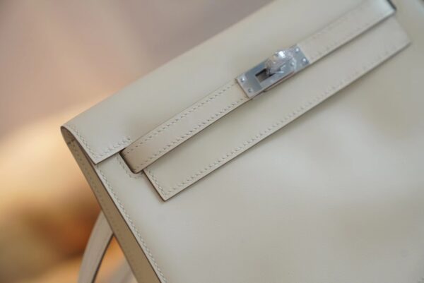 9aacdb11187d2a5 God Factory Bags Hermes Kelly Danse 22CM CK10 Craie Jonathan Leather Silver Hardware