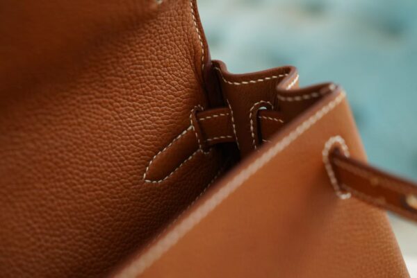 9aebc0446cee89f New Hermes Kelly Ado 22cm CK37 Gold Barenia Faubourg Leather Gold Hardware
