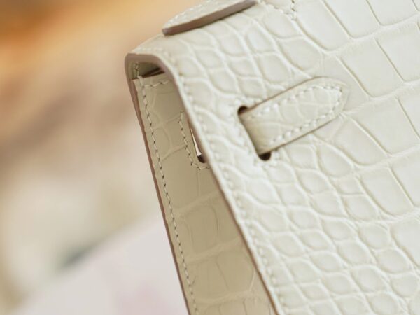 9b007a92751b3ed Australia Canberra Hermes Kelly Pochette 22CM Matte Alligator 8L Beton Silver Hardware