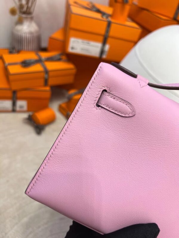 9b24d9883246f63 Thailand Bangkok Hermes Kelly Pochette 22 Swift Leather X9 Mauve Sylvestre Gold Hardware