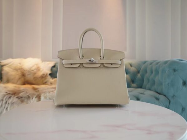 9b4f2b33fcd8163-1 God Factory Bags Hermes Togo Leather Birkin 25CM CK10 Craie Silver Hardware