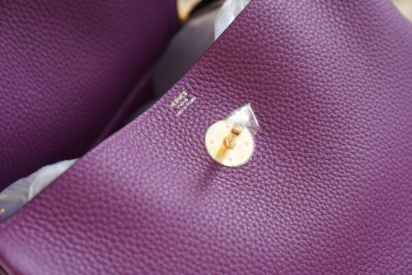 9c1bcf67a688c24 Discount Hermes Lindy 30CM P9 Anemone Clemence Leather Gold Hardware