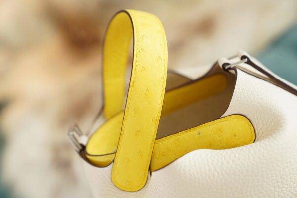 9ce92dec3995970 God Factory Bags Hermes Picotin lock Touch18CM Craie & Lemon Yellow TC Leather/Ostrich Handles
