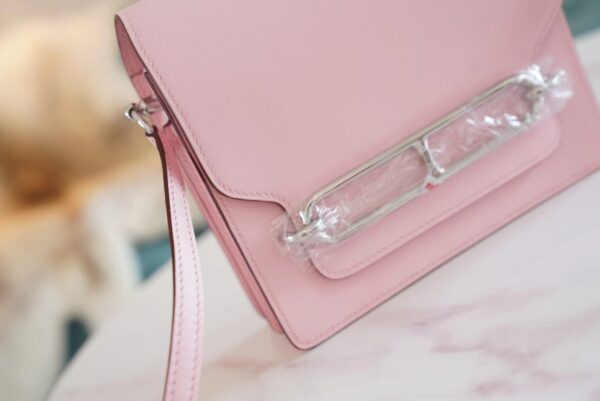 9ce94f4f5a7a523 God Factory Bags Hermes Factory 3Q Rose Sakura Swift Leater Roulis Mini18cm Silver Hardware
