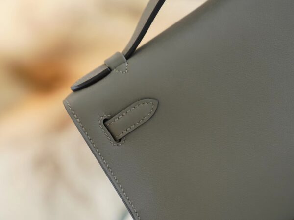 9e13e3429cf5fe2 God Factory Bags Factory Hermes 0L Gris Meyer Swift Leather Kelly Pochette22cm Silver Hardware